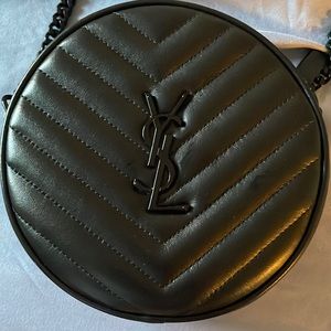 Super cute and fun authentic YSL Jade Round Matelassé Leather Bag